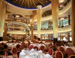 ID 2889 EXPLORER OF THE SEAS (2000/137308grt/IMO 9161728) - The three-deck high dining room areas.
The MAGELLAN dining room (lower level), the DA GAMA dining room (middle) and the COLUMBUS dining room (upper...